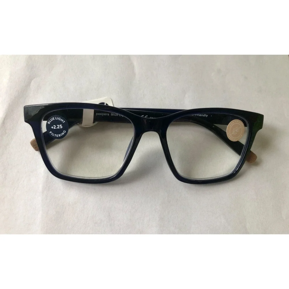 NEW NAVY PEEPERS BLUE LIGHT READING GLASSES +2.25